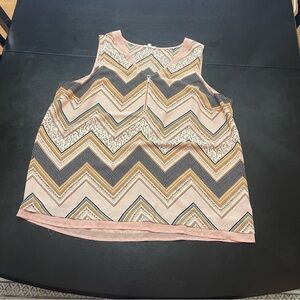 Maurices womans Zigzag Blouse - Pink, Brown, White